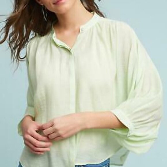 Maeve Brynna Buttondown in Green size S NWT - Picture 2 of 7